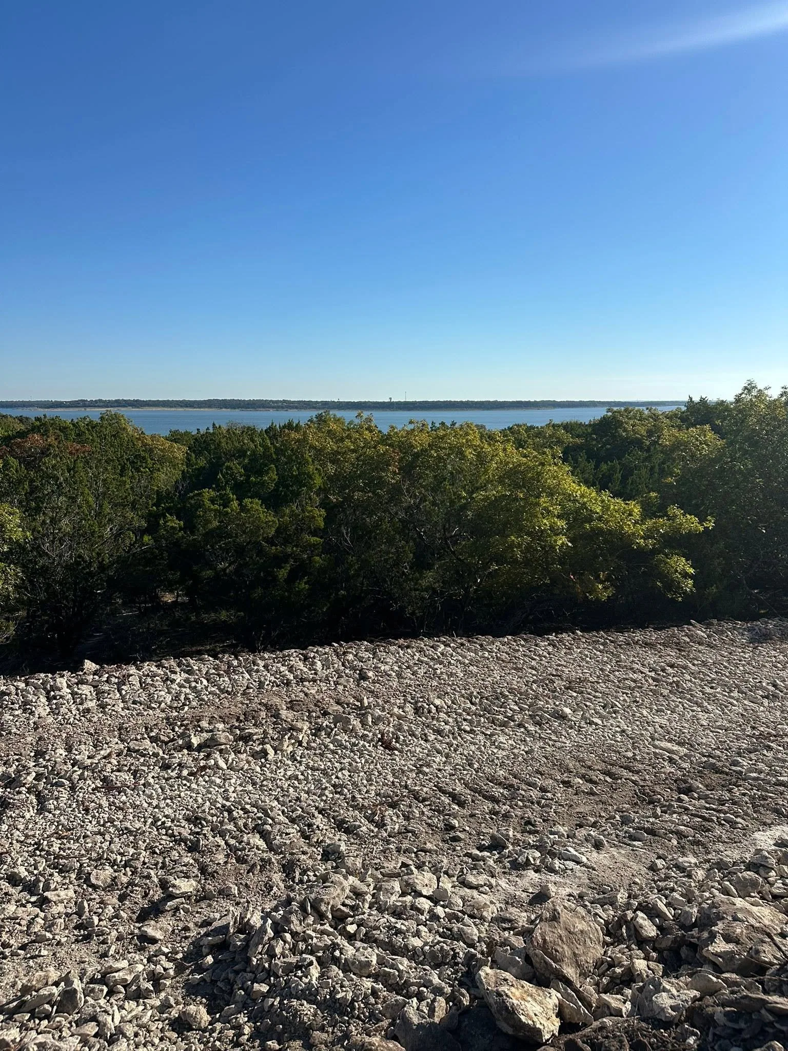 Cleared rocky limestone hilltop lake view lot clearing texas